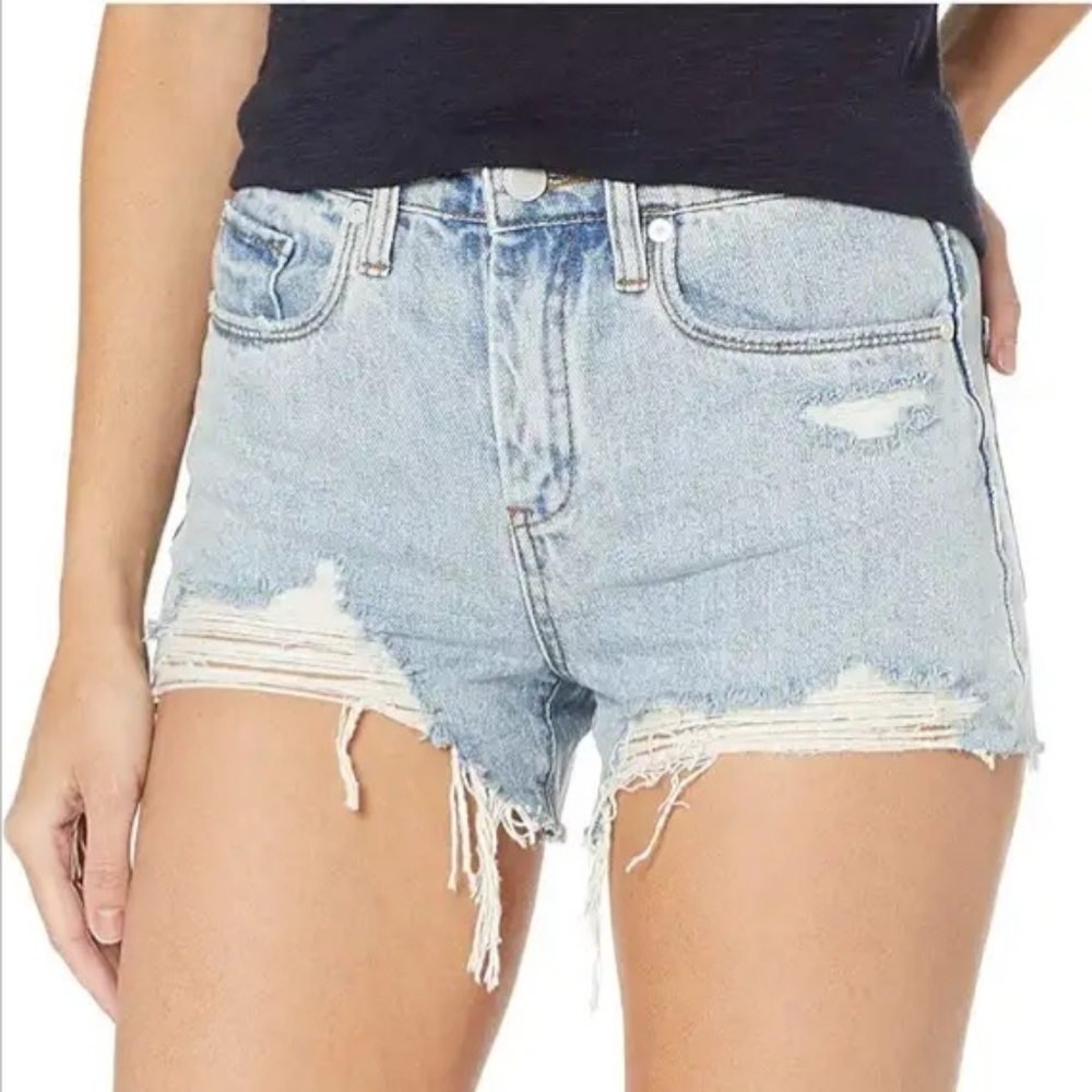 BlankNYC Barrow Distressed Cut-off Jean Shorts Vintage High Rise New - Picture 3 of 9